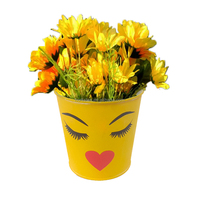 Fournitures de jardin, pots à fleurs ronds galvanisés décoratifs, ensemble de pots à fleurs en métal personnalisés, pots à plantes, pots à bonsaï, pots à herbes aromatiques