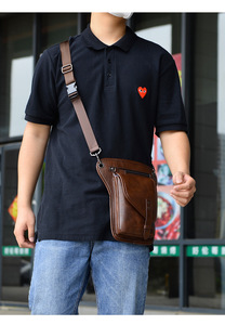 Nueva llegada: Riñonera de pierna ajustable para hombre, impermeable, de cuero PU, con cierre de cremallera, para montar o para el pecho. - Product Image 6