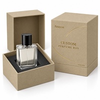Boîte rigide à couvercle pour parfum, en papier spécial gaufré textile beige Morandi, avec logo personnalisé, 10x10x14cm, insert en mousse surélevé