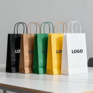 Bolsa de Papel Kraft Desechable para Restaurante con Asas para Alitas de Pollo, Comida para Llevar, Empaque Biodegradable con Logotipo Personalizado - Product Image 1