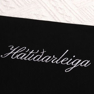 Kustom Logo hitam mewah putih katun Twill tas amplop pakaian sepatu penutup kanvas kemasan Flap ukuran kantong debu cetak - Product Image 3