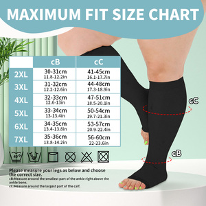 Medias de compresión médicas hasta la rodilla, con punta abierta, tela transpirable, alivian <span class=keywords><strong>las</strong></span> venas varicosas y la fatiga - Product Image 5