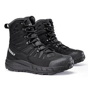 Botas Tácticas Impermeables de Caña Alta para Hombre DF33 AS33, Botas de Senderismo de Cuero Negro para Invierno y Exteriores - Product Image 1