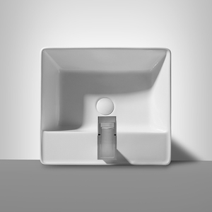 Lavabo de Pedestal con Superficie de Drenaje Inclinada, Laterales Planos, Borde Trasero Elevado y Grifo de Sobremesa para Baño de <span class=keywords><strong>Hotel</strong></span> - Product Image 6