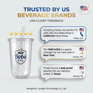 Bicchieri in PET a Forma di U da 10/12/14/16oz con Logo Personalizzato, Usa e Getta, 90mm, Neri o Trasparenti, con Coperchio per Caffè e Bevande - Product Image 6