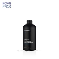 Bouteille à presser en plastique noir mat à épaule ronde Boston à usage facile emballage de gel douche vide bouteilles de lavage corporel avec capuchon supérieur à disque