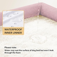 Lit pour chien personnalisé avec côtés imperméables en velours cristal, mousse orthopédique en forme d'œuf, canapé pour animaux de compagnie en forme de U, fabrication OEM