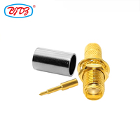 Connecteurs coaxiaux RF à sertir SMA femelle à polarité inversée (RP) pour montage sur panneau, compatibles LMR240, LMR-240, H-155, H155, RG59, 4DFB