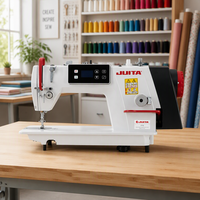 Machine à coudre industrielle JUITA F2 à point noué, à entraînement direct, à lit plat, à une aiguille, haute vitesse, pour usine de confection, avec éclairage LED réglable