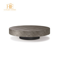 Ensemble table basse en verre de design italien Postmoderne Lumière Luxe Style moderne Grand appartement Villa Table basse en métal Combinaison