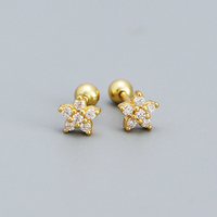 LYBURCHI 925 Sterling Silber 18K Vergoldete Blumen-CZ-Ohrstecker Minimalistischer Edel-Schmuck Großhandel Ohrringe 2026 Trend