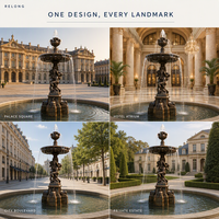 Fontaine en bronze antique RELONG, sculpture métallique de style européen, technique de moulage à la cire perdue durable pour jardin extérieur et parc public