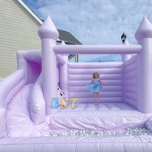 Combo toboggan humide violet pastel Macaron Maison gonflable Château sautant à louer <span class=keywords><strong>pour</strong></span> la fête de mariage <span class=keywords><strong>avec</strong></span> toboggan et <span class=keywords><strong>piscine</strong></span> - Product Image 4