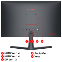 Moniteur de jeu KOORUI Ordinateur 165 Hz FHD Compatible VESA Inclinaison réglable Protection des yeux Écran de jeu de bureau
