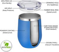 Gobelet isotherme personnalisé 12oz anti-fuite, gourde d'eau, tasses à café avec couvercles, gobelet à vin en acier inoxydable