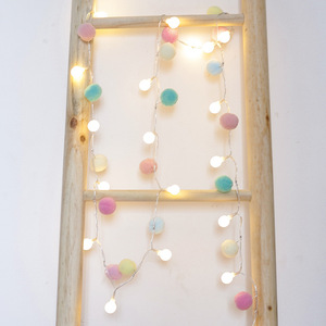 Colorful Mini <strong>Pom</strong> <strong>Pom</strong> Ball LED <strong>String</strong> <strong>Lights</strong> with a Battery-operated Box, Perfect for Home and Children's Room Decoration - Product Image 5