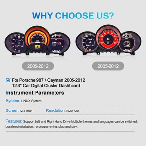 NaviHua 12.3" LCD Dashboard <b>for</b> Porsche Cayman 987 2005 2012 Auto Dashboard Gauge <b>Car</b> LCD Digital Cluster Instrument - Product Image 2