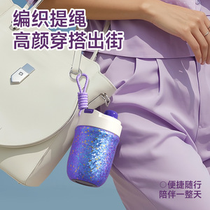 Tasse à café en titane pur Temeco avec paille, 300 ml, isolée, légère, pour usage extérieur - Product Image 4