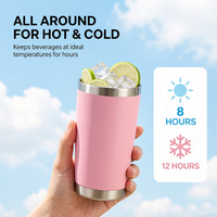 Tasse de bouteille thermique personnalisée de 20oz flacons de tasse de voyage à café isolés à double paroi en acier inoxydable