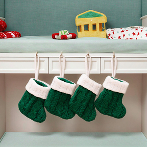 Màu Xanh Lá Cây Dệt Thân Thiện Với Môi Mini Giáng Sinh Vớ Năm Mới Của Trang Trí Mặt Dây Chuyền Vớ Lụa Màn Hình In Ấn Cho Cây Giáng Sinh - Product Image 6