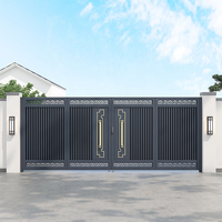 Nouvelle Porte de Villa Moderne Simple et Durable en Alliage d'Aluminium, Porte de Jardin Sculptée, Porte de Garage Double Face, Porte à Battant Manuelle pour Cour