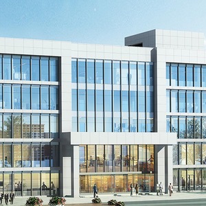 Mur-rideau en verre à structure en acier décoratif résistant aux ouragans sur mesure pour extérieur, mur-rideau en profilé aluminium pour façade de bâtiment - Product Image 1