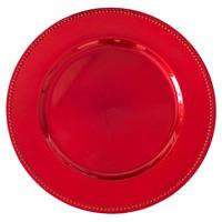 Assiette en plastique artisanale de fête de mariage en gros Assiette de présentation en plastique décorative Assiette dorée pour mariage