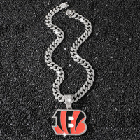 Nouveau Collier Pendentif YYN pour Homme, Chaîne à Maillons Style Hip-hop, Personnalité Américaine, Logo d'Équipe Émaillé