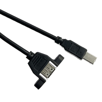 Câble pour imprimante 24/28AWG USB 2.0 Type B A femelle monté sur panneau vers USB B mâle noir