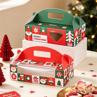 Boîte cadeau de Noël pour bonbons, flocon de neige, nougat croustillant, biscuits, emballage vide, boîte souvenir en carton blanc avec fenêtre transparente