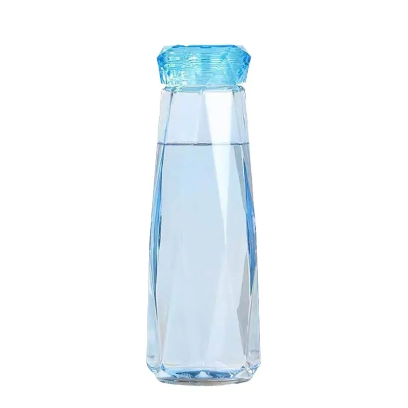 En çok satan renkli kristal elmas fincan yaratıcı elmas şekilli cam kupa sızdırmaz mühür hediye su şişesi