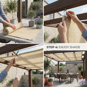 Voiles d'ombrage rectangulaires tissées en HDPE haute densité, 90 % anti-UV, prix usine, <span class=keywords><strong>pour</strong></span> jardin, balcon, cour arrière, <span class=keywords><strong>filet</strong></span> pare-<span class=keywords><strong>vent</strong></span> - Product Image 5