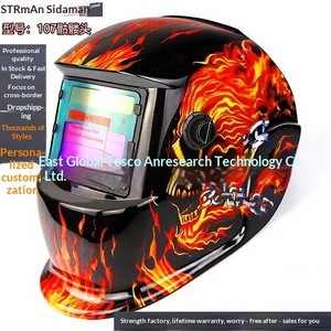 Casque de soudage à obscurcissement automatique à énergie solaire, <span class=keywords><strong>masque</strong></span> de soudage à l'arc à l'argon LCD monté sur la tête, modèle 107 avec design tête de mort, protection du visage - Product Image 2