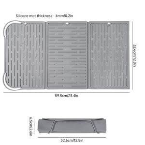 Extra-<b>Large</b> Foldable Compact Easy Storage Silicone Drying <b>Mat</b> for Kitchen Counter Trifold Dish Drying <b>Mat</b> Kitchen <b>Mat</b> - Product Image 3