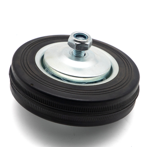 Fournir 2 2.5 3 4 5 6 8 "roues pivotantes en caoutchouc noir noyau en acier de fer roulette en caoutchouc roue robuste - Product Image 3