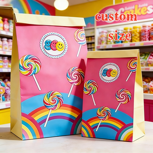 Custom Candy Cookie Chocolate Packaging <b>Bag</b> Yellow Polka Dot Gingham Sweet Treat Storage Pouch for Candy Shop/Kids Party Favors - Product Image 1