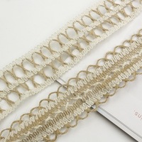 Tr013 Ruban en jute ajouré personnalisé, diverses finitions en dentelle, ruban en toile de chanvre, accessoire artisanal DIY pour chapeaux, sacs, décoration intérieure