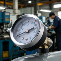 Back Connection Pressure Gauge Brass Thread Glass Window for Air Compressor Water Pump Water Pipeline Pressure Measurement