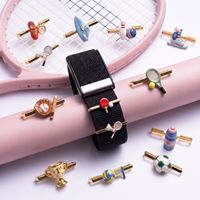 Breloques pour bracelet de montre en acier inoxydable 316L, thème sportif, formes de badminton, football, baseball, accessoires de décoration pour la fabrication de bijoux DIY
