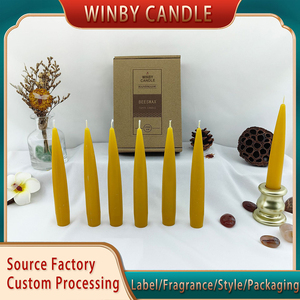 เทียนไขผึ้งสีเหลืองธรรมชาติบริสุทธิ์ LP54F สำหรับขายส่ง ทำด้วยมือ - Product Image 5