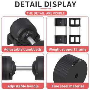 Mancuernas galvanoplastia con logotipo personalizado directo de fábrica ajustables 41,5 kg 32,5 kg 23,5 kg con base EQUIPO DE Fitness de alta calidad - Product Image 6