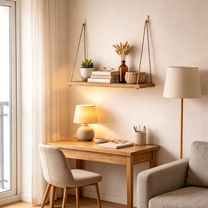 Étagère murale en macramé bohème, support de rangement mural en bois naturel, organisateur rustique style ferme - Product Image 4