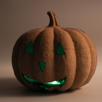 Décoration de table d'Halloween en forme de citrouille en papier de pulpe biodégradable et écologique, gravée au laser, OEM