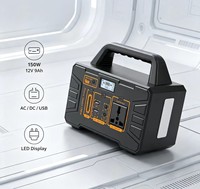 Station d'alimentation portable extérieure 150W 108Wh LiFePO4 MPPT, batterie externe à onde sinusoïdale pure, démarreur de secours pour le camping et la maison (solaire)