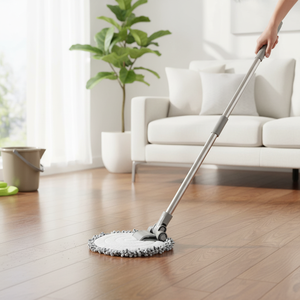 ผ้าถูพื้นไมโครไฟเบอร์ Gizmop ขนาด 43 ซม. แบบใช้ซ้ำได้ ป้องกันแบคทีเรีย ทนทาน พร้อมที่บิดน้ำในตัว ด้ามสแตนเลส ใช้ได้ทั้งพื้นแห้งและเปียก - Product Image 3