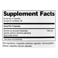 Suppléments végétariens en capsules de suppléments de quercétine de haute pureté pour hommes et femmes