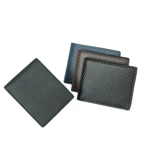 Custom Wholesales Bifold Microfiber/carbon Fiber Pu Leather Card Holder Thin Mini Men Purse Leather Wallet