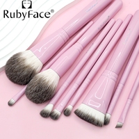 Ensemble de 9 pinceaux de maquillage professionnels pour le visage et les yeux, pinceaux plats pour le fond de teint, la poudre, le blush et les yeux