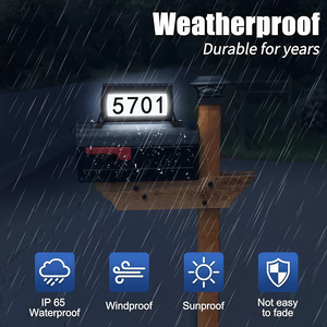 Éclairage de boîte <span class=keywords><strong>aux</strong></span> <span class=keywords><strong>lettres</strong></span> à énergie solaire, design d'éclairage <span class=keywords><strong>double</strong></span> <span class=keywords><strong>face</strong></span> pour plaque de numéro de maison, lumière solaire étanche IP65 - Product Image 5