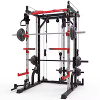 Équipement de fitness OEM pour la maison et la salle de sport, robuste, avec poids libres, cage de musculation multifonction réglable, rack de squat profond et machine Smith